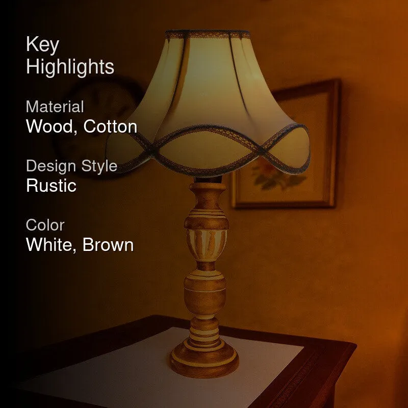 Zenrae Prya Wooden Table Lamp - White media 2