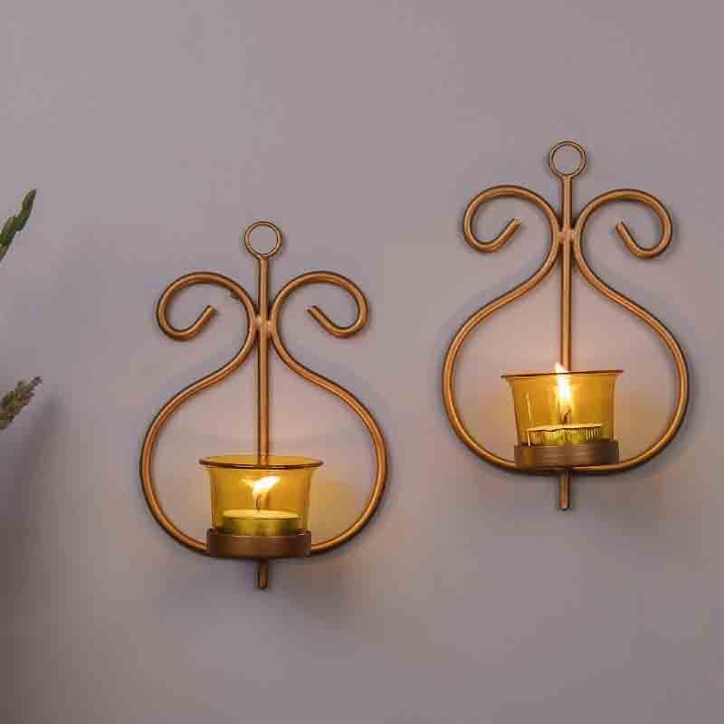 Aureate Candle Holder - Golden - Set Of Two media 3