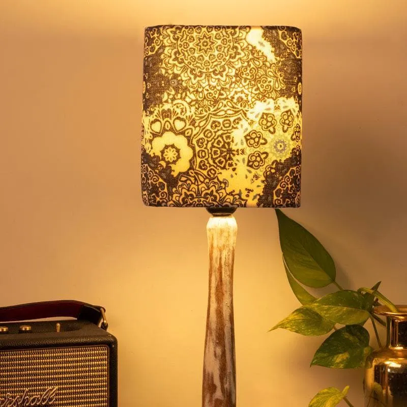Vivid Blue With Distress Stand Fabric Table Lamp - Multicolor media 1
