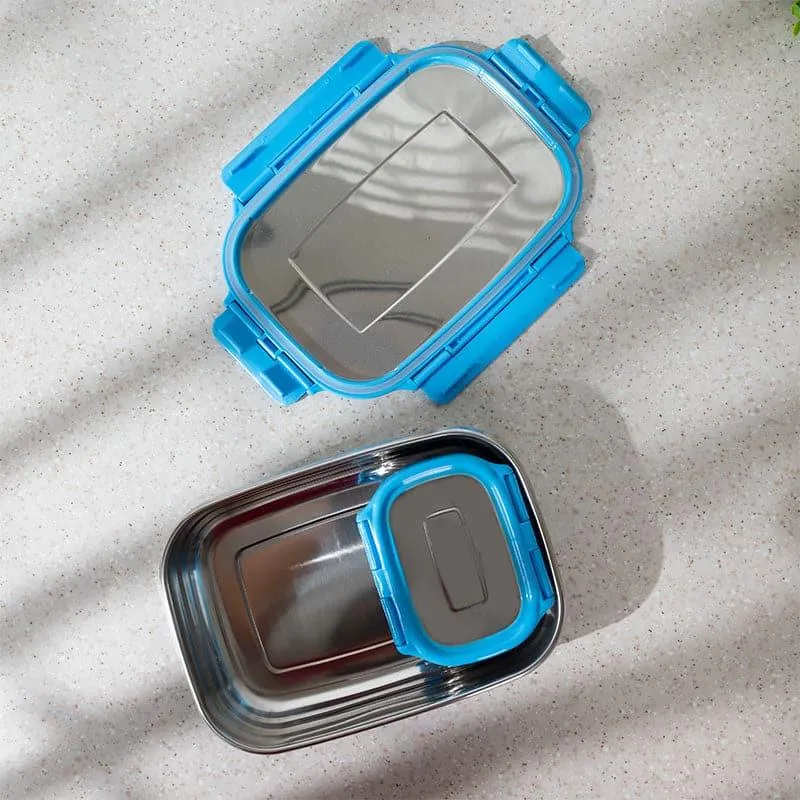 Viora Blue Stainless Steel Lunch Box (775/150 mL) - Two Piece Set media 6