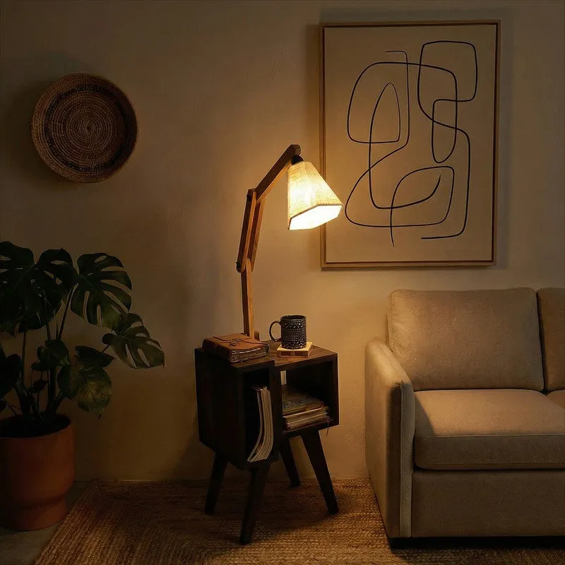 Echelon Shelf Wooden Floor Lamp With Jute Shade media 3