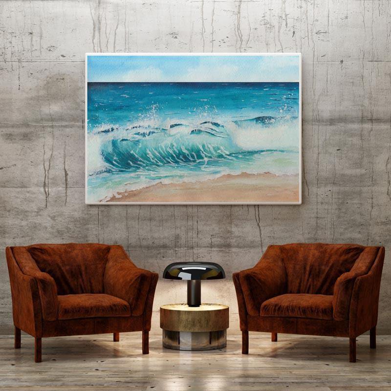 Summer Tropical Beach Canvas Painting - Gallery Wrap