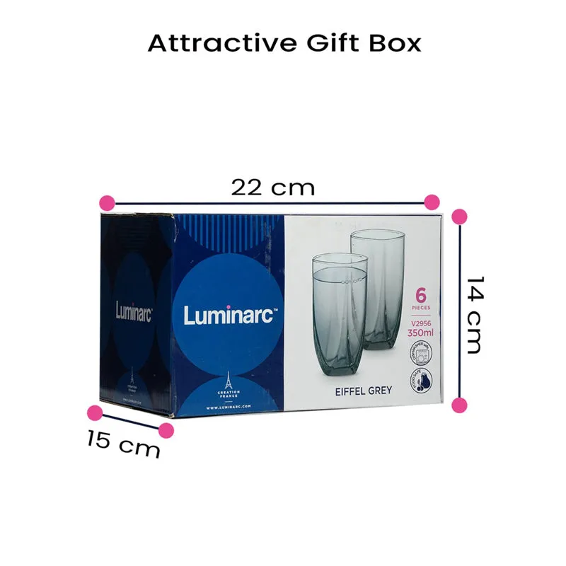 Luminarc Eiffel Tinted Glasses (350 mL/Grey) - Set Of Six media 7