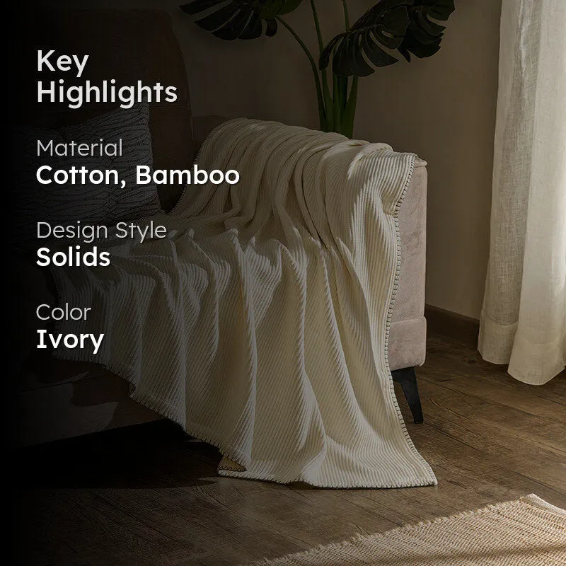 Wovelle Throw - Beige & Moss Green media 2