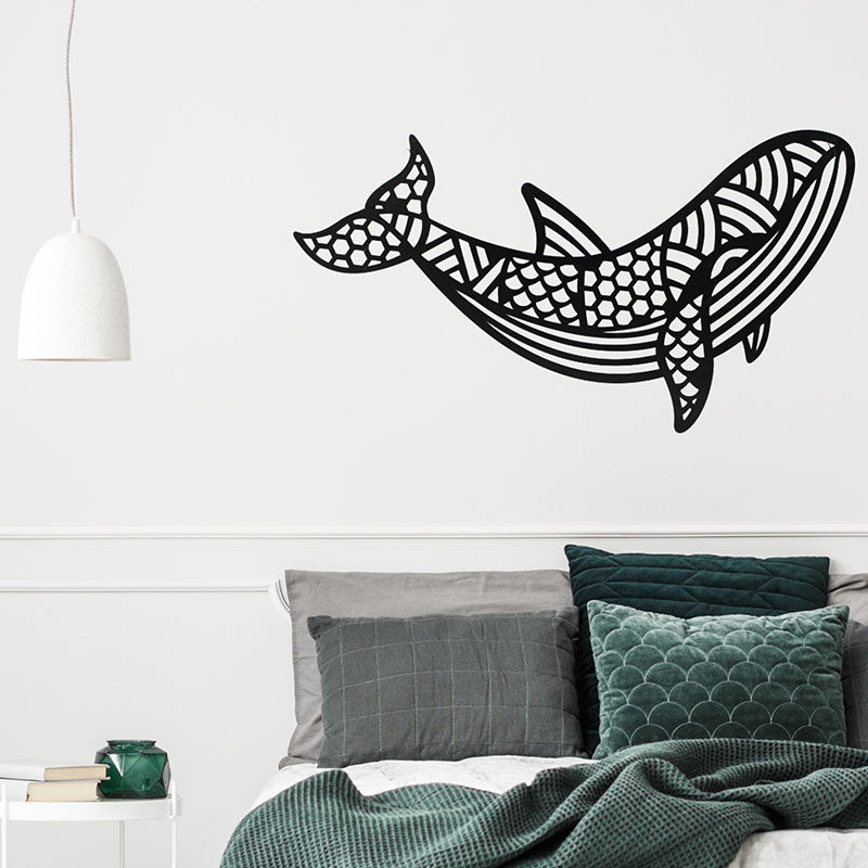 Whale Black Iron Wall Accent