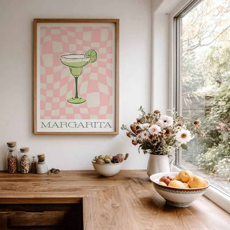 PinkCheck Margarita Archival Canvas Wall Art - Brown media 7