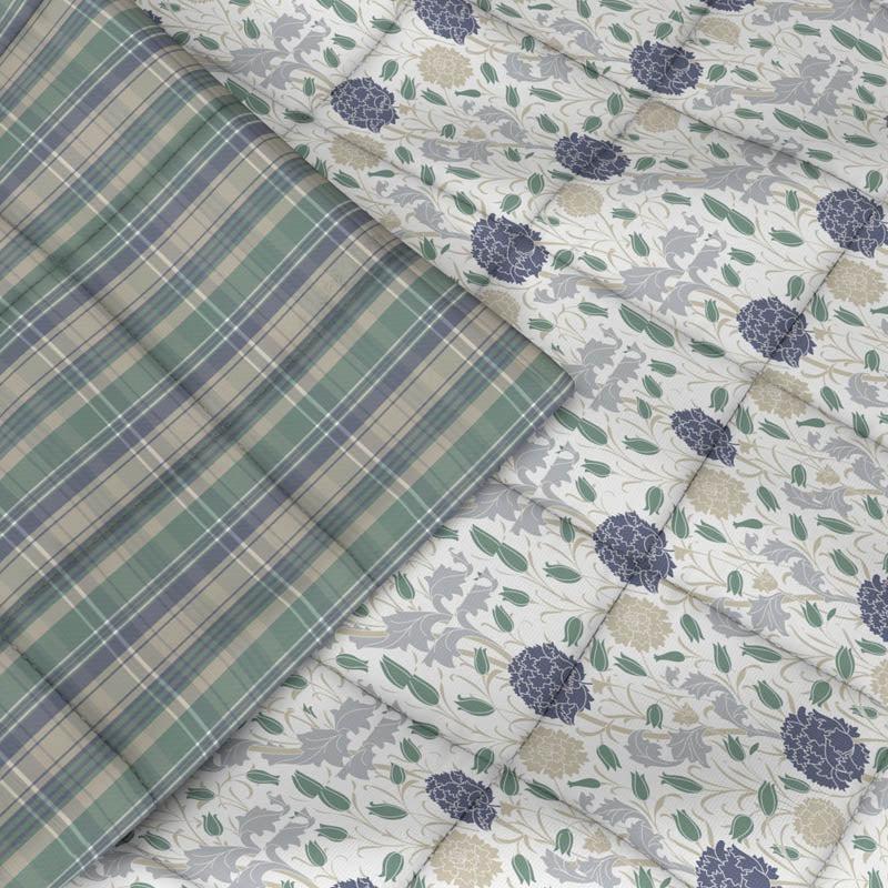 Esco Floral Reversible Microfiber Comforter (Green) - 150 GSM media 6
