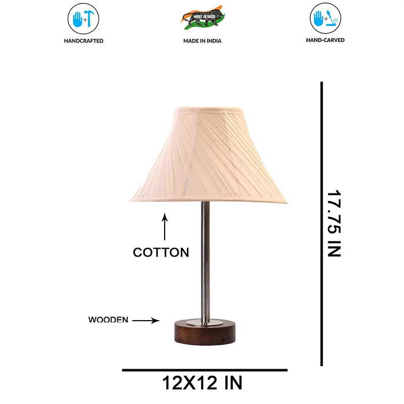 Twistra Rodin Wooden Table Lamp - OffWhite,Silver,Brown media 7