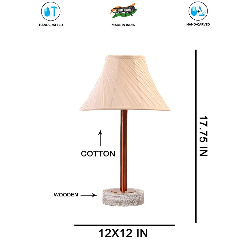 Twistra Rodin Wooden Table Lamp - Ivory,Copper,White media 7
