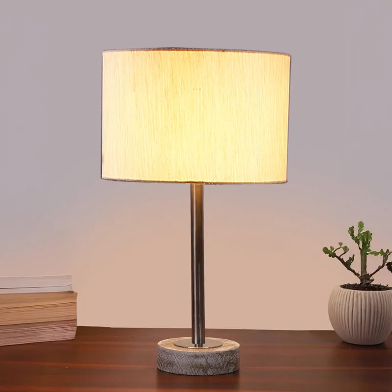 Cotin I Rodin Wooden Table Lamp - OffWhite,Silver,White media 2