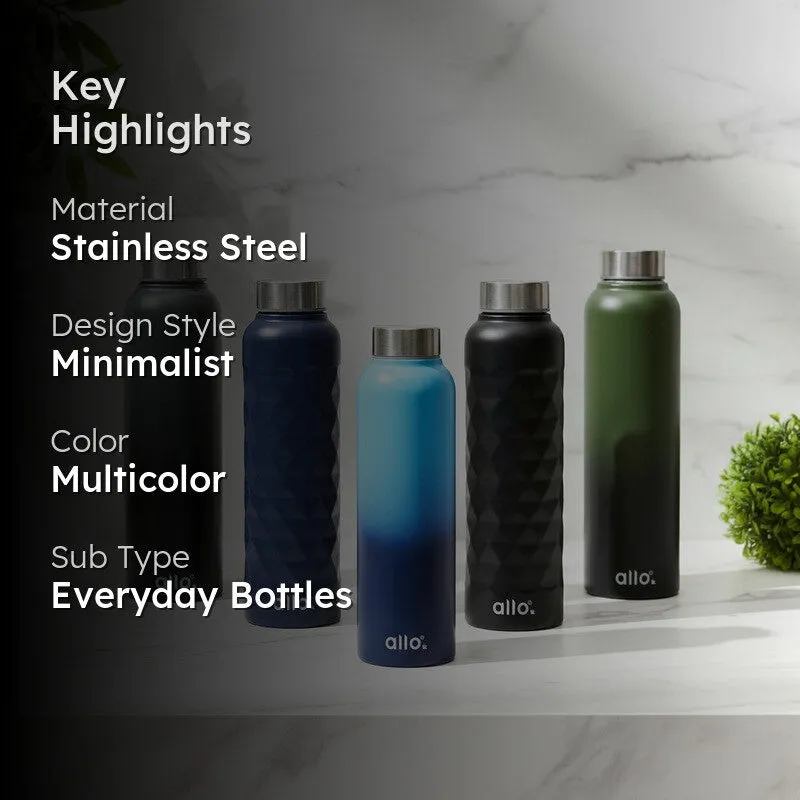 AquaFuel Stainless Steel Water Bottle (950 mL Each) - Set Of Five media 2