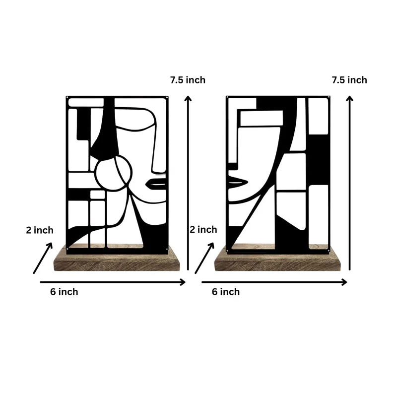 Artistic Face Showpiece - Set Of Two media 5