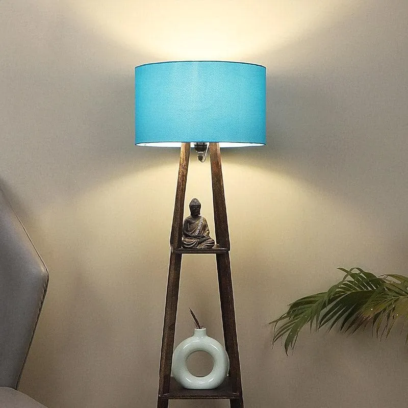 Seasa Wistera Floor Lamp With Shelf - Teal media 1