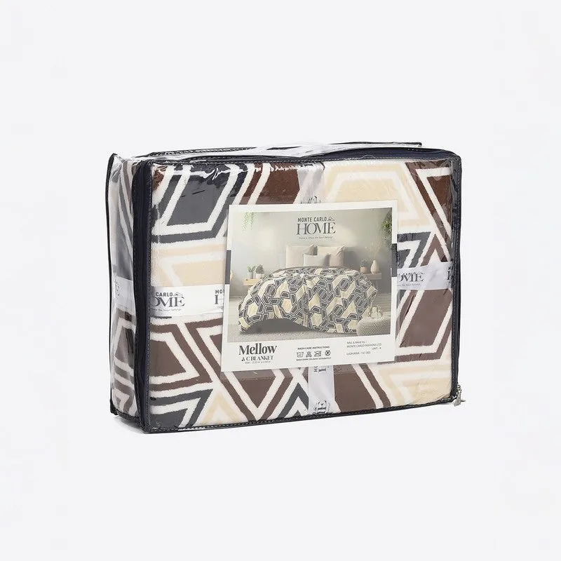 Monte Carlo Geovesta Geometric Print Polyester Blanket (Off White) - 210 GSM media 7