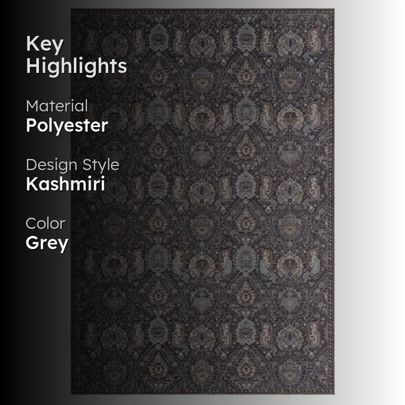 Rada Ethnic Polyester Carpet - Dark Grey media 2