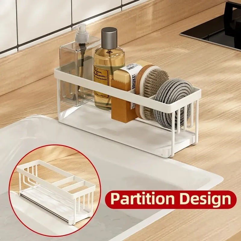 Triva Carbon Steel Sink Organizer - White media 5