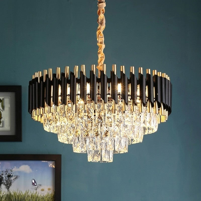 Opulent Glow Metal Chandelier - Gold & Black media 5