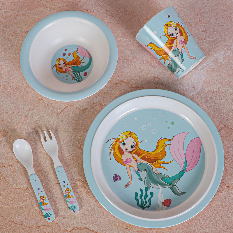 Mermaid Muse Kids Dinner Set - Five Piece Set media 5