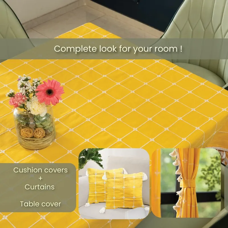 Aura Checks Table Cover - Yellow - 7