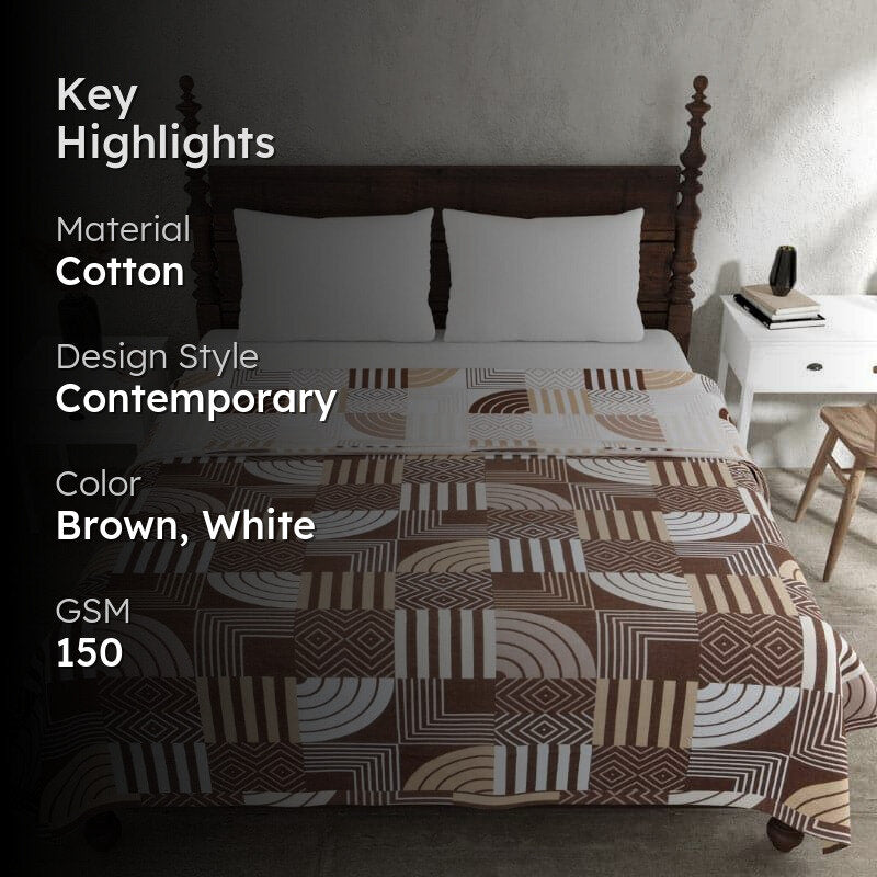 Geometric Gala Brown Cotton Dohar media 2