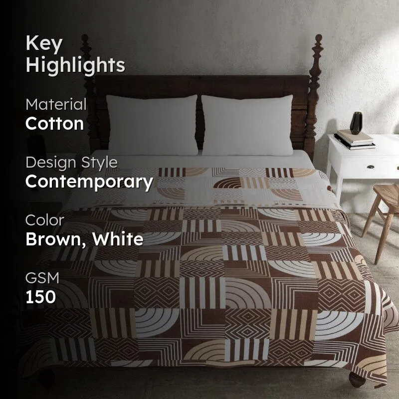 Geometric Gala Brown Cotton Dohar - 2