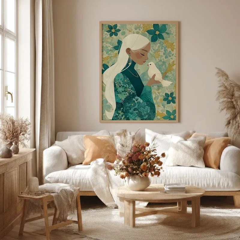 Mystiflora Canvas Wall Painting - Brown Frame media 4
