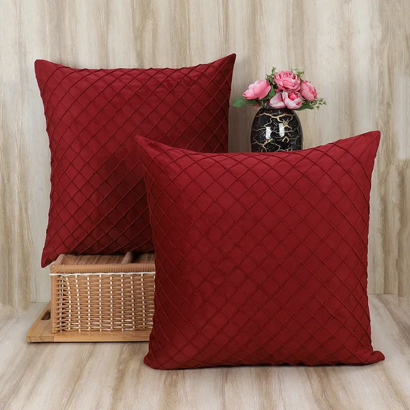 Swayam Lohita Pintex Velvet Cushion Cover (Red) - Set of Two media 2