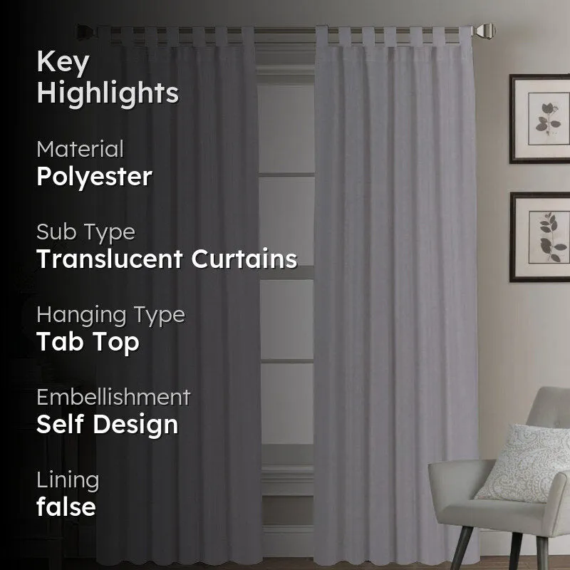 Esme Tab Top Short Width Curtain - Silver media 2