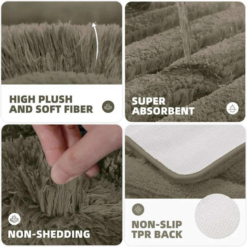 Toronto Touch Microfiber Bath Mat - Olive Green media 7