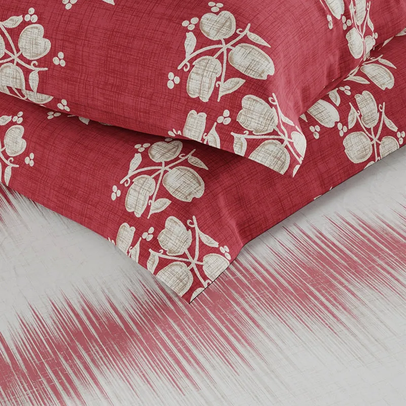 Quincy Abstract Microfiber Bedsheet (Red) - 120 GSM media 6
