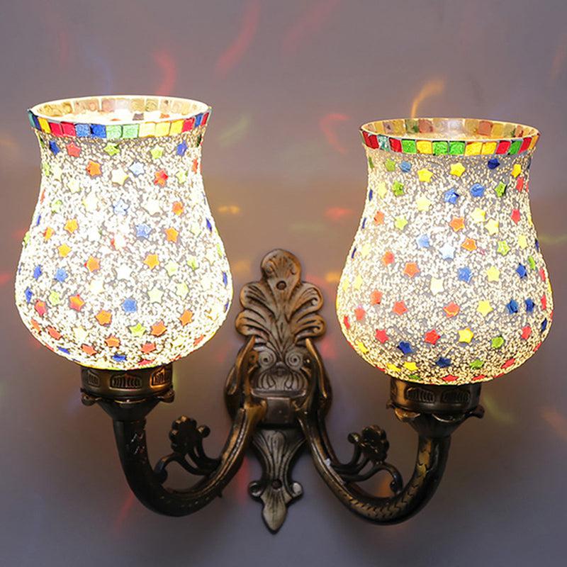 Ekta Twinner Mosaic Glass & Metal Wall Lamp