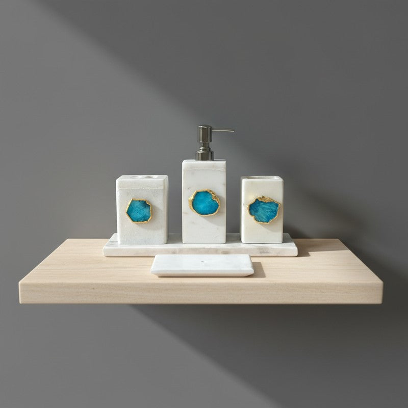 Kade Agate & Marble Bathroom Set - Turquoise media 2