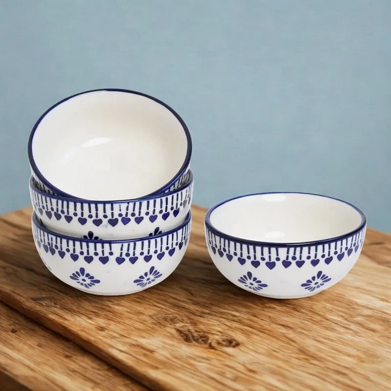ServeEase Ceramic Snack Bowls (Grey,White, 200 mL Each) - Set Of Four media 4