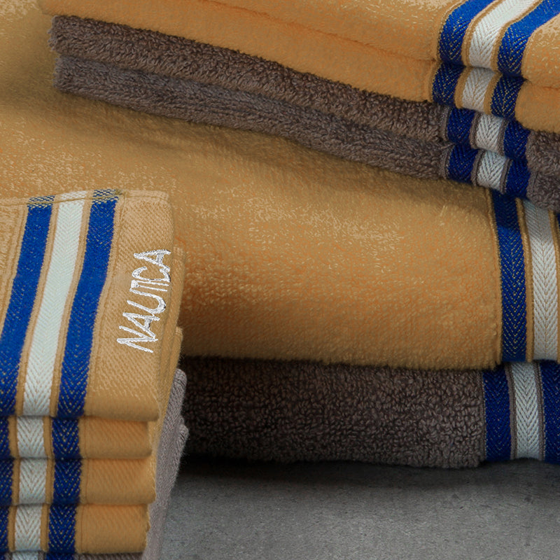 Nautica Dove Dual Cotton Towel Set (Grey & Beige) - Set Of Fourteen media 5