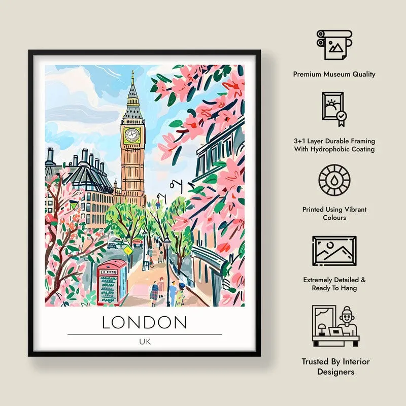 Vintage London Framed Canvas Wall Painting media 8