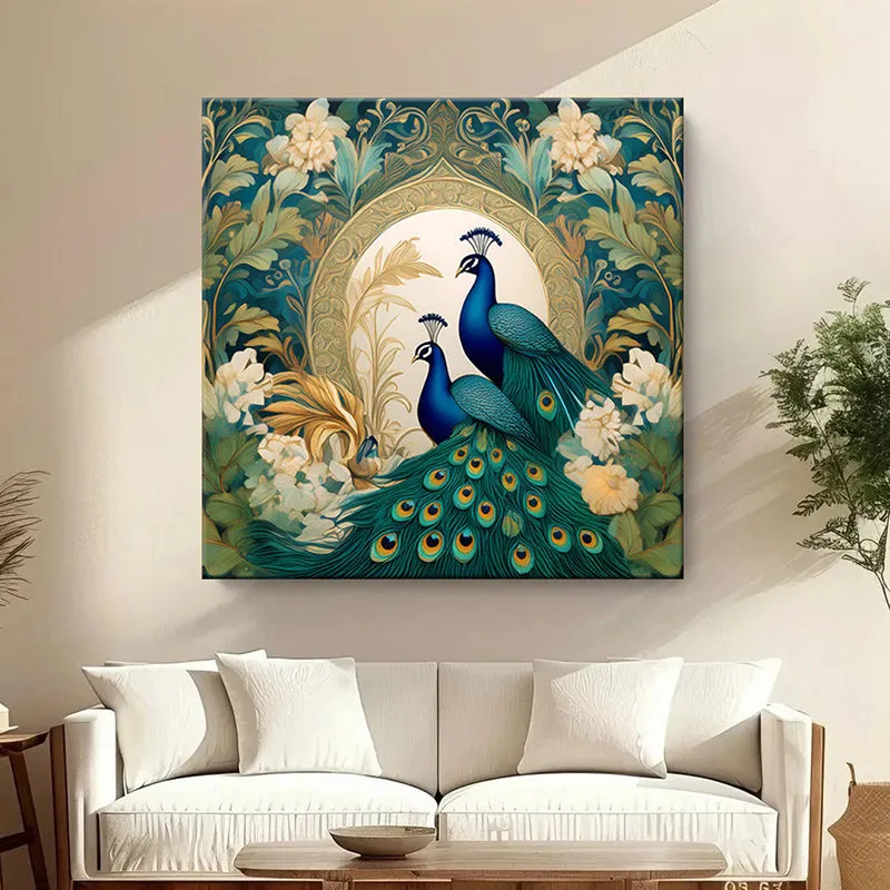 Majestic Mayura In Bloom Wall Painting media 1