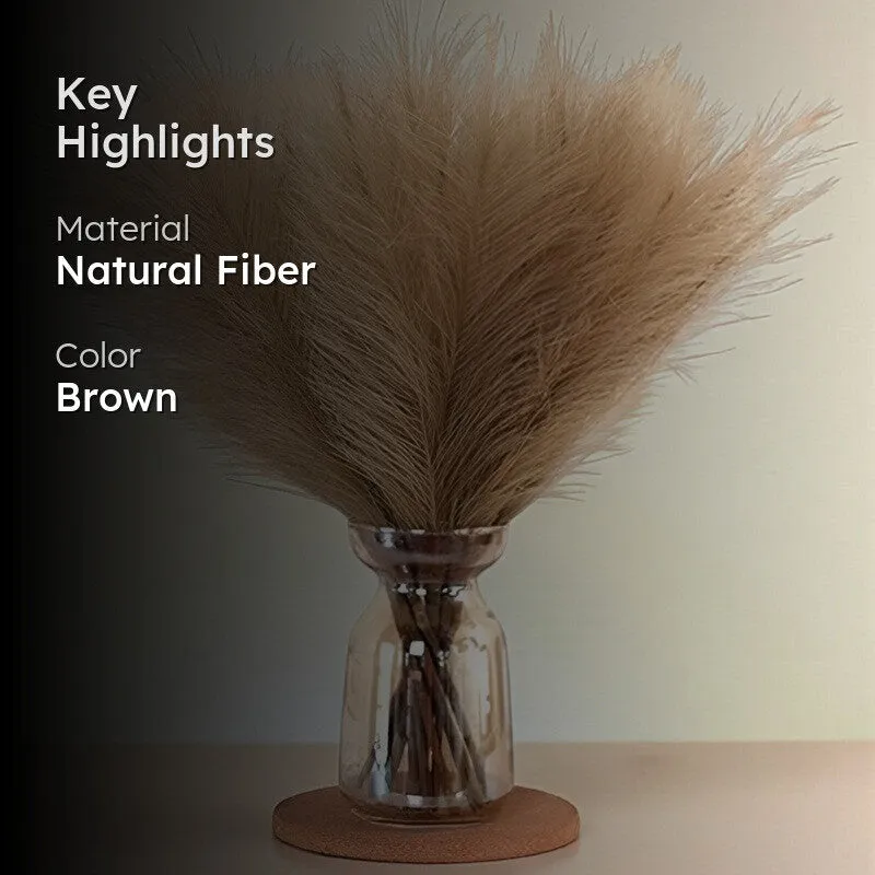 Artificial Feathery Pampas Grass (Brown) - Set Of Four - 2
