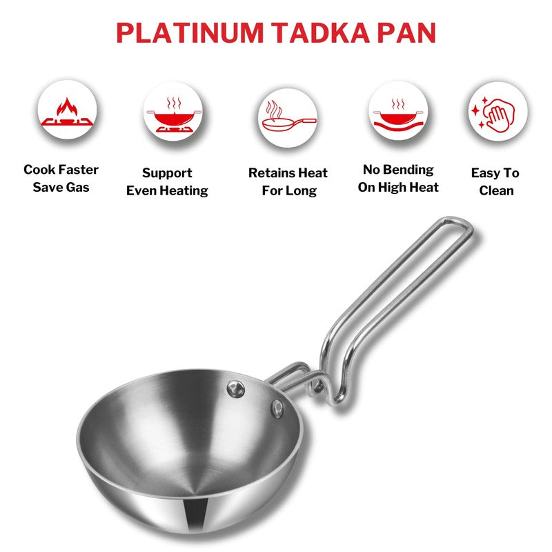Vinod Zyora Stainless Steel Tadka Pan - 400 ML media 6