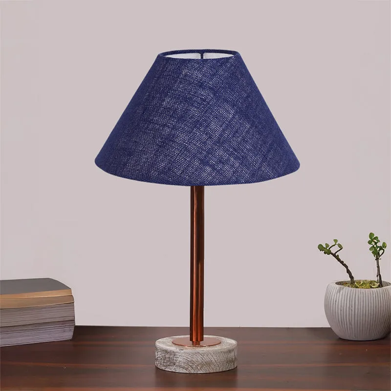 Sienna II Rodin Wooden Table Lamp - Blue,Copper,White media 3