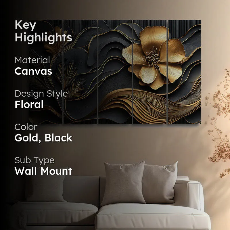 Flora Obsidia I Canvas Wall Art - Set Of Five media 2