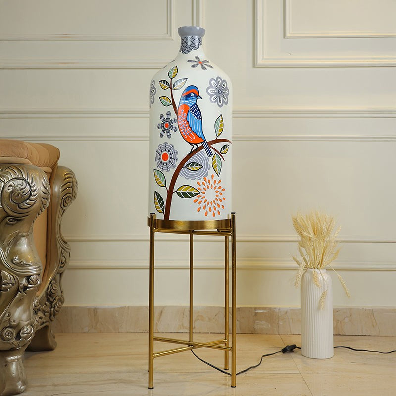Altair Hand Painted Metal & Glass Floor Lamp media 4