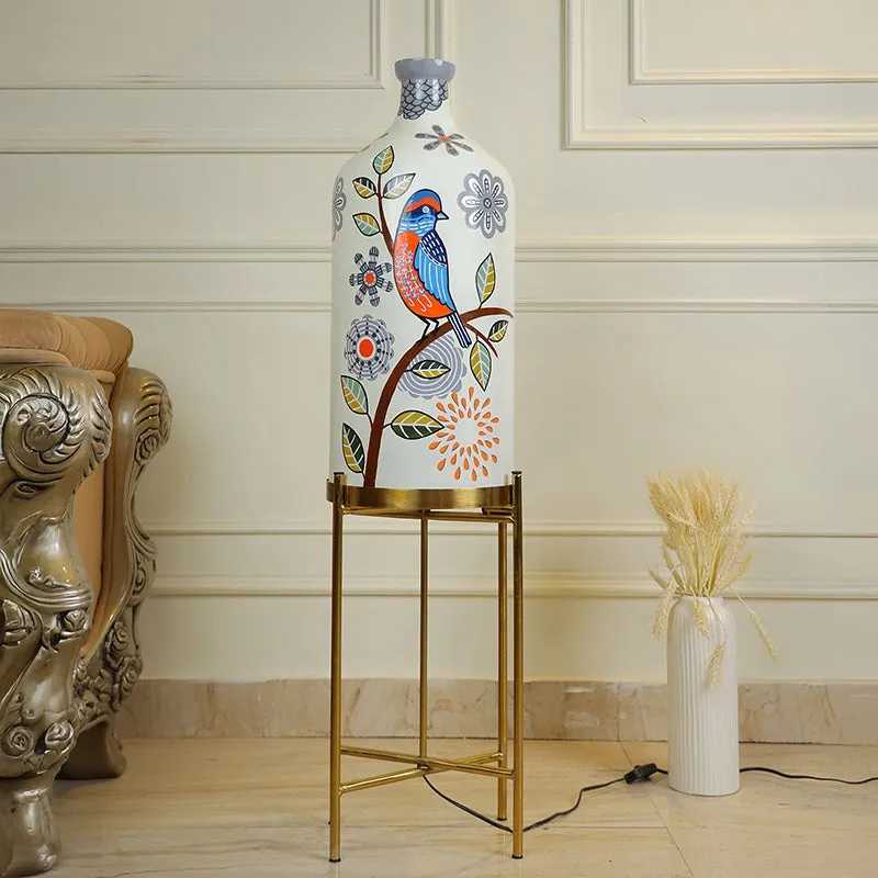 Altair Hand Painted Metal & Glass Floor Lamp media 4