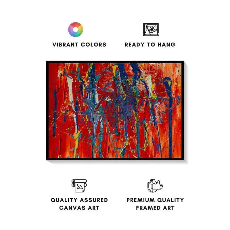 Blue And Red Canvas Wall Painting - Black Frame media 4