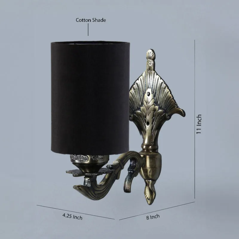 Magda Masique Cylindrical Fabric & Metal Wall Lamp - Black media 4