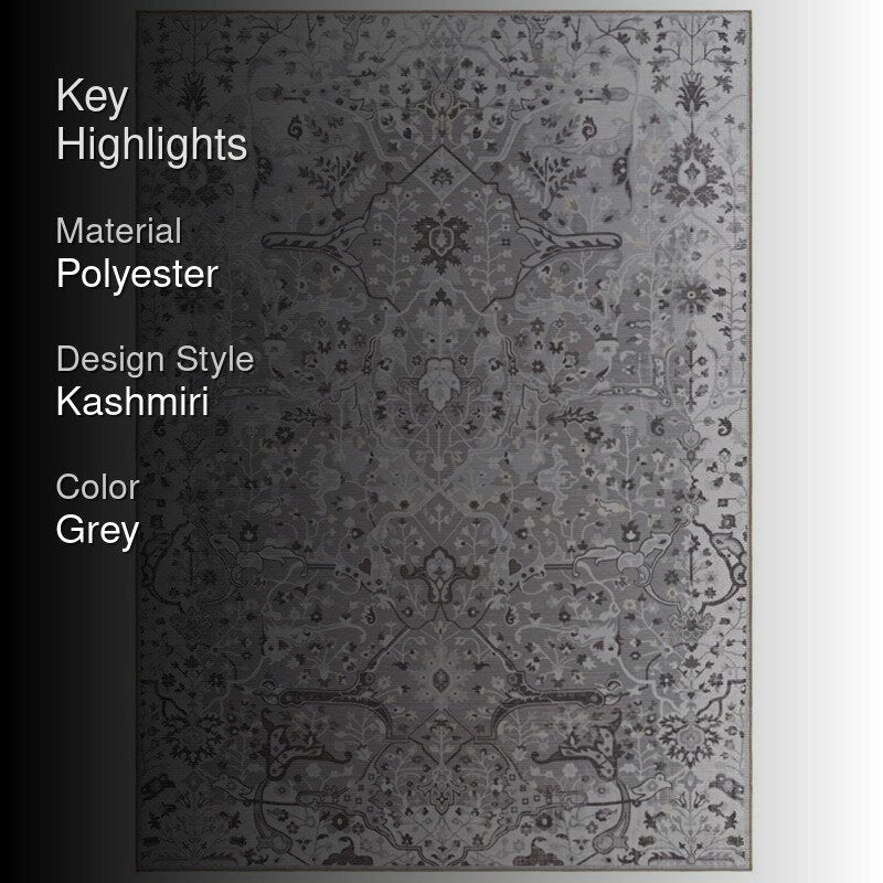 Qamra Ethnic Carpet - Ash media 2
