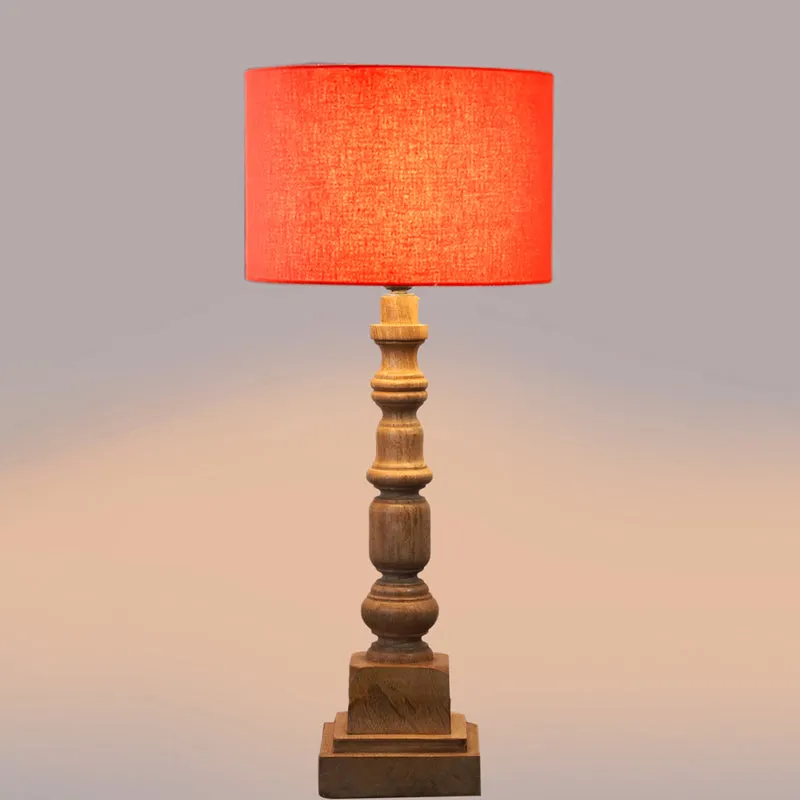 Cotin I Arbor Wooden Table Lamp - Orange,Brown media 4