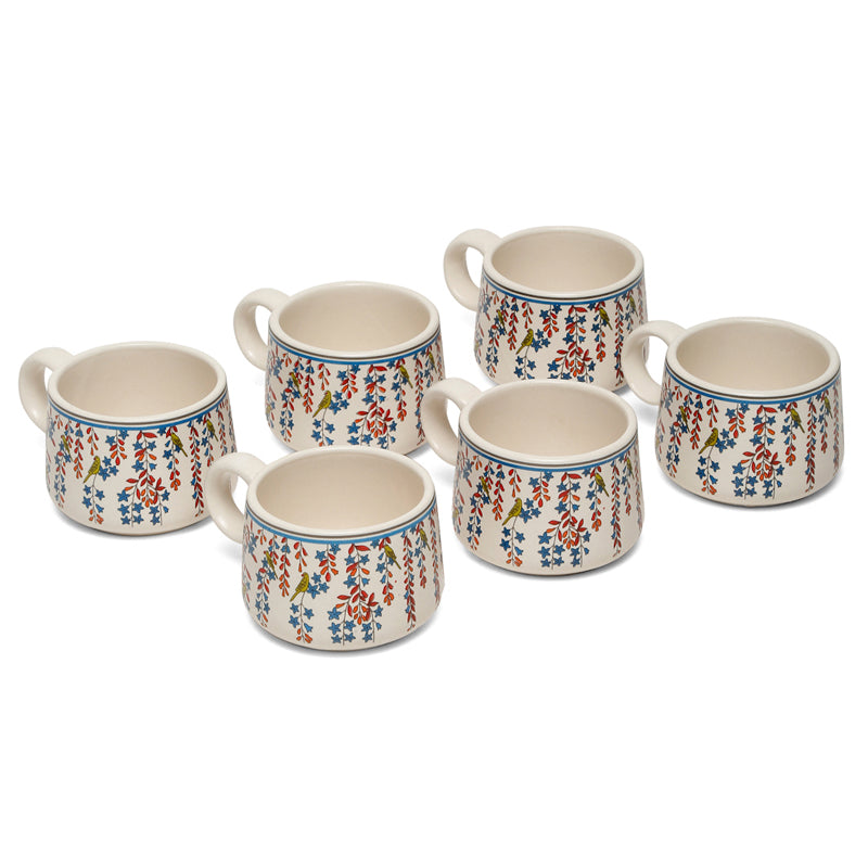 Blossom Ceramic,Stoneware Tea Cup (120 mL Each) - Set Of Six media 3