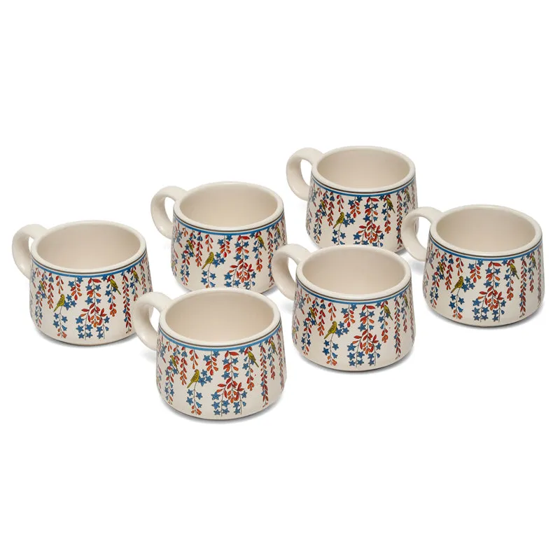 Blossom Ceramic,Stoneware Tea Cup (120 mL Each) - Set Of Six media 3