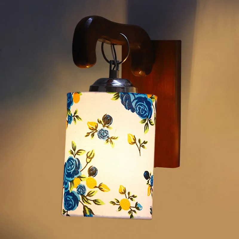 Klarion Printed Wooden Wall Lamp - Blue media 5