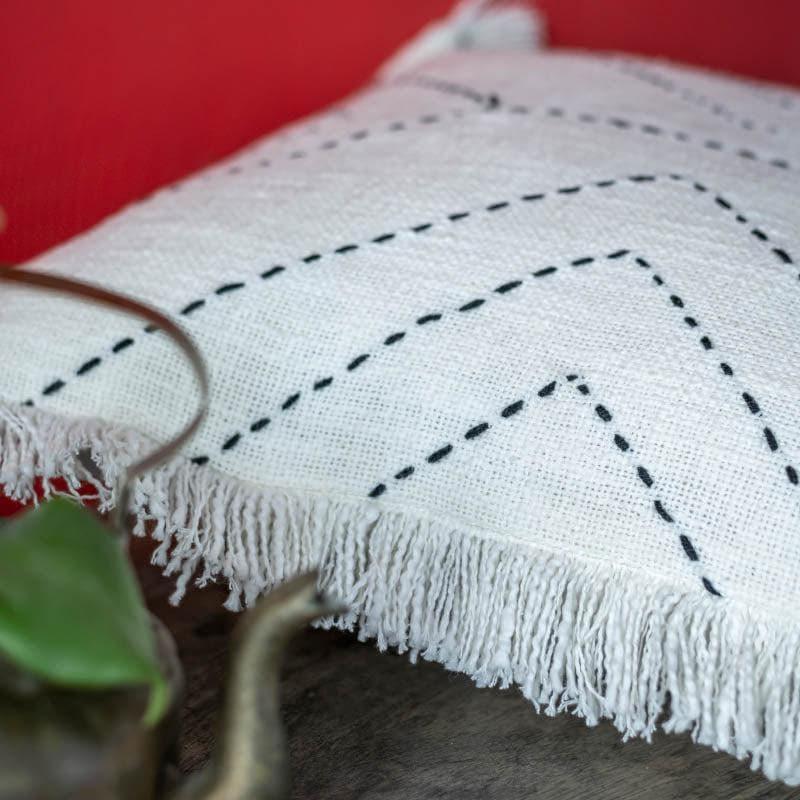 Dotted Line Embroidered Cushion Cover media 3